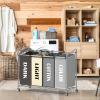 imageSimple Houseware 4Bag Heavy Duty Laundry Sorter Rolling Cart SilverAssortedSilverAssorted