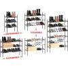 imageSimple Houseware 4Tier Expandable and Stackable Shoe Racks with Shelves for 16 Pairs of Shoes Black3Tier