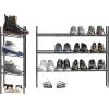 imageSimple Houseware 4Tier Expandable and Stackable Shoe Racks with Shelves for 16 Pairs of Shoes Black3Tier