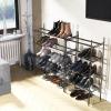imageSimple Houseware 4Tier Expandable and Stackable Shoe Racks with Shelves for 16 Pairs of Shoes Black4Tier