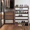 imageSimple Houseware 6Tier Shoe Rack Storage Organizer wSide Hanging Bag GreyBronze