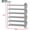 imageSimple Houseware 6Tier Shoe Rack Storage Organizer wSide Hanging Bag GreyGrey
