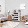 imageSimple Houseware 6Tier Shoe Rack Storage Organizer wSide Hanging Bag GreyGrey