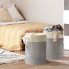 imageSimple Houseware 75L Collapsible Laundry Hamper Rectangle Cotton Basket with Drawstring Closure and Handles Gray1Pack
