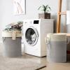 imageSimple Houseware 75L Collapsible Laundry Hamper Rectangle Cotton Basket with Drawstring Closure and Handles Gray1Pack