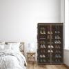 imageSimple Houseware 8 Tiers Shoe Rack with Zipper Cover  Side Hanging Pockets BrownBrown