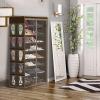 imageSimple Houseware 8 Tiers Shoe Rack with Zipper Cover  Side Hanging Pockets BrownBrown