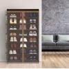 imageSimple Houseware 8 Tiers Shoe Rack with Zipper Cover  Side Hanging Pockets BrownBrown