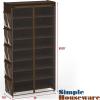 imageSimple Houseware 8 Tiers Shoe Rack with Zipper Cover  Side Hanging Pockets BrownBrown