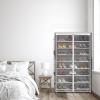 imageSimple Houseware 8 Tiers Shoe Rack with Zipper Cover  Side Hanging Pockets BrownGrey