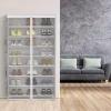 imageSimple Houseware 8 Tiers Shoe Rack with Zipper Cover  Side Hanging Pockets BrownGrey