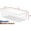 imageSimple Houseware Clear Storage Bins Organizer for Freezer  Fridge  Pantry 12 x 62 x 34 4 Packs1 Pack  12 x 6 x 34