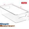 imageSimple Houseware Clear Storage Bins Organizer for Freezer  Fridge  Pantry 12 x 62 x 34 4 Packs4 Pack  12 x 6 x 34