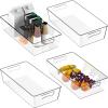 imageSimple Houseware Clear Storage Bins Organizer for Freezer  Fridge  Pantry 12 x 62 x 34 4 Packs4 Pack  15 x 8 x 375