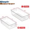 imageSimple Houseware Clear Storage Bins Organizer for Freezer  Fridge  Pantry 12 x 62 x 34 4 Packs8 Pack  Assorted Sizes2