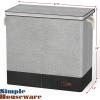 imageSimple Houseware Double Bin Laundry Hamper with Braided Handles and Removable Laundry BagsLid Gray
