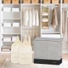 imageSimple Houseware Double Bin Laundry Hamper with Braided Handles and Removable Laundry BagsLid Gray
