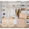 imageSimple Houseware Double Laundry Hamper with Lid and Removable Bags BlackBeige