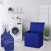 imageSimple Houseware Double Laundry Hamper with Lid and Removable Bags BlackDark Blue