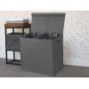 imageSimple Houseware Double Laundry Hamper with Lid and Removable Bags BlackDark Grey
