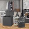 imageSimple Houseware Double Laundry Hamper with Lid and Removable Bags BlackDark Grey
