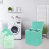 imageSimple Houseware Double Laundry Hamper with Lid and Removable Bags BlackTurquoise