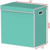 imageSimple Houseware Double Laundry Hamper with Lid and Removable Bags BlackTurquoise