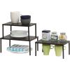 imageSimple Houseware Expandable Stackable Kitchen Counter Shelf Organizer White Metal Top 1125quotL x 79quotW x 54quotHBronze