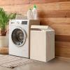imageSimple Houseware Foldable Laundry Hamper Basket with Lid BlackBeige