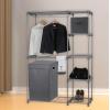 imageSimple Houseware Foldable Laundry Hamper Basket with Lid BlackDark Grey