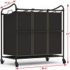 imageSimple Houseware HeavyDuty 3Bag Laundry Sorter Cart SilverBronze