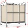 imageSimple Houseware HeavyDuty 3Bag Laundry Sorter Cart SilverChrome