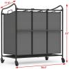 imageSimple Houseware HeavyDuty 3Bag Laundry Sorter Cart SilverDark Grey