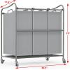imageSimple Houseware HeavyDuty 3Bag Laundry Sorter Cart SilverSilver
