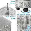 imageSimple Houseware Large 82L Laundry Basket with Wheels Handles and Mesh Cover Collapsible Fabric Hamper Geometric GrayGray