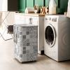 imageSimple Houseware Large 82L Laundry Basket with Wheels Handles and Mesh Cover Collapsible Fabric Hamper Geometric GrayGray