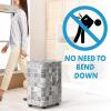 imageSimple Houseware Large 82L Laundry Basket with Wheels Handles and Mesh Cover Collapsible Fabric Hamper Geometric GrayGray