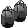 imageSimple Houseware Mesh PopUp Laundry Hamper Basket with Side Pocket BlackBlack