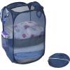 imageSimple Houseware Mesh PopUp Laundry Hamper Basket with Side Pocket BlackDark Blue