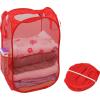 imageSimple Houseware Mesh PopUp Laundry Hamper Basket with Side Pocket BlackRed