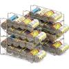 imageSimple Houseware Soda Can Organizer Stackable Rack Dispenser for PantryRefrigerator 4 Pack WhiteChrome
