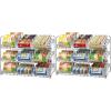 imageSimple Houseware Stackable Can Organizer Rack for PantryCabinet  115quot D x 17quot W x 1375quot H Holds 36 Cans 3Tier Can Food Storage Dispenser ChromeChrome