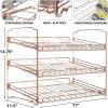 imageSimple Houseware Stackable Can Organizer Rack for PantryCabinet  115quot D x 17quot W x 1375quot H Holds 36 Cans 3Tier Can Food Storage Dispenser ChromeRose Gold