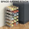 imageSimple Houseware Stackable Can Organizer Rack for PantryCabinet  115quot D x 17quot W x 1375quot H Holds 36 Cans 3Tier Can Food Storage Dispenser ChromeWhite