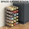 imageSimple Houseware Stackable Can Organizer Rack for PantryCabinet  115quot D x 17quot W x 1375quot H Holds 36 Cans 3Tier Can Food Storage Dispenser ChromeBronze