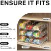 imageSimple Houseware Stackable Can Organizer Rack for PantryCabinet  115quot D x 17quot W x 1375quot H Holds 36 Cans 3Tier Can Food Storage Dispenser ChromeWhite
