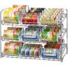 imageSimple Houseware Stackable Can Organizer Rack for PantryCabinet  115quot D x 17quot W x 1375quot H Holds 36 Cans 3Tier Can Food Storage Dispenser ChromeBronze