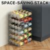 imageSimple Houseware Stackable Can Organizer Rack for PantryCabinet  115quot D x 17quot W x 1375quot H Holds 36 Cans 3Tier Can Food Storage Dispenser ChromeChrome