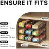 imageSimple Houseware Stackable Can Organizer Rack for PantryCabinet  115quot D x 17quot W x 1375quot H Holds 36 Cans 3Tier Can Food Storage Dispenser ChromeBronze