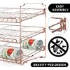 imageSimple Houseware Stackable Can Organizer Rack for PantryCabinet  115quot D x 17quot W x 1375quot H Holds 36 Cans 3Tier Can Food Storage Dispenser ChromeRose Gold